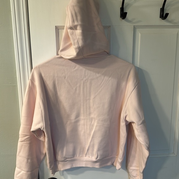 Skims cotton fleece shrunken zip up hoodie barley pink large - Picture 5 of 7